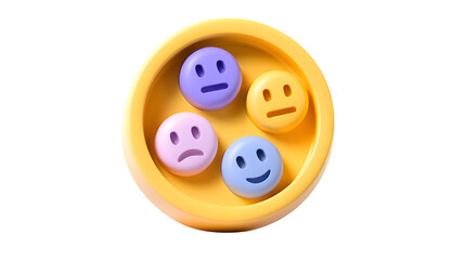 Obraz premium 3D icon of anxiety and mood tracker, transparent background