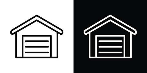 Garage icon. Simple element illustration. outline and flat symbol design