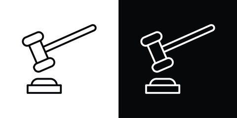 Gavel icon. Simple element illustration. outline and flat symbol design