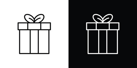 Gift icon. Simple element illustration. outline and flat symbol design