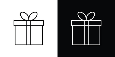 Gift icon. Simple element illustration. outline and flat symbol design