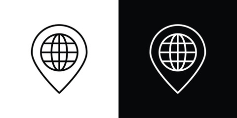 Global forum icon. Simple element illustration. outline and flat symbol design