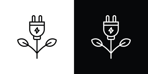 Green energy icon. Simple element illustration. outline and flat symbol design