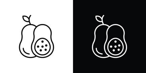 Guava icon. Simple element illustration. outline and flat symbol design