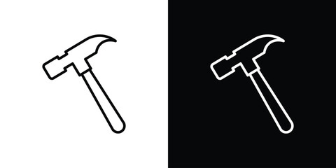 Hammer icon. Simple element illustration. outline and flat symbol design