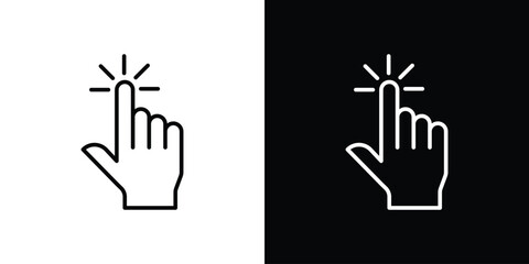 Hand click icon. Simple element illustration. outline and flat symbol design