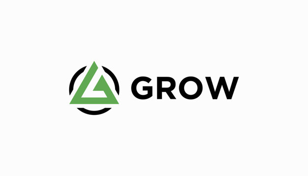Modern growth logo design wordmark. Abstract arrow shapes logo design finnance  graphic vector illustration. Symbol, icon, creative.