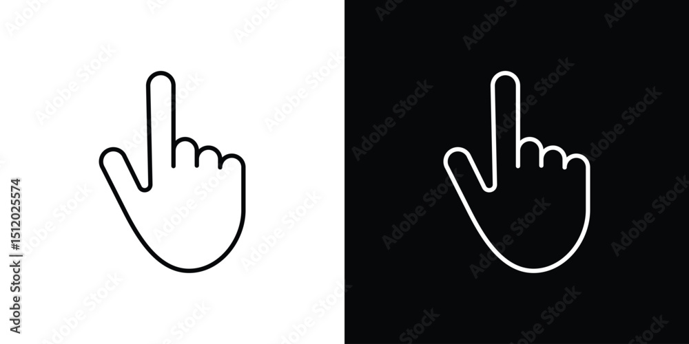 Fototapete Hand pointer icon. Simple element illustration. outline and flat symbol design