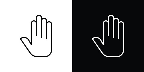 Hand icon. Simple element illustration. outline and flat symbol design