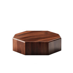 Octagonal wooden display stand isolated on transparent background