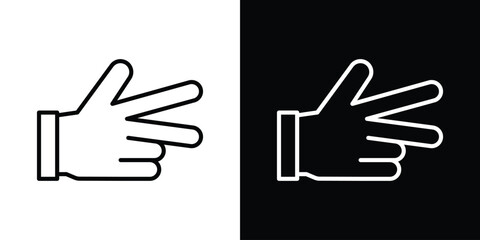 Hand scissors icon. Simple element illustration. outline and flat symbol design