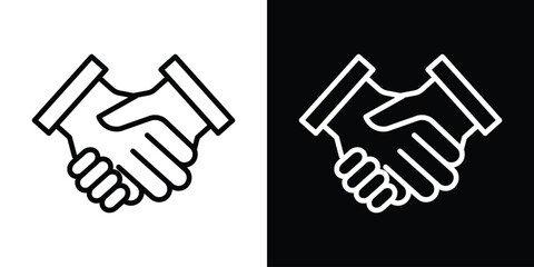 Handshake icon. Simple element illustration. outline and flat symbol design