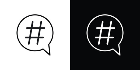 Obraz premium Hashtag icon. Simple element illustration. outline and flat symbol design