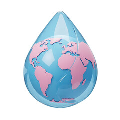 Illustration of Earth within a water droplet symbolizing environmental conservation