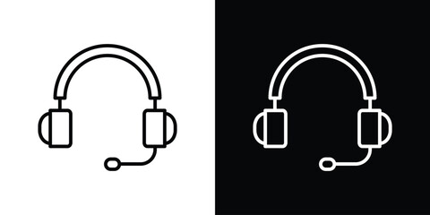 Headset icon. Simple element illustration. outline and flat symbol design