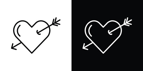 Heart with arrow icon. Simple element illustration. outline and flat symbol design