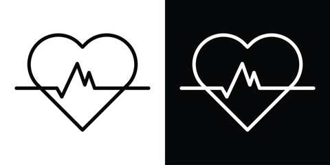 Heartbeat icon. Simple element illustration. outline and flat symbol design