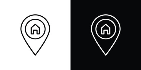 Home location icon. Simple element illustration. outline and flat symbol design