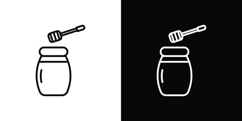 Honey pot icon. Simple element illustration. outline and flat symbol design