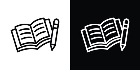 Homework icon. Simple element illustration. outline and flat symbol design