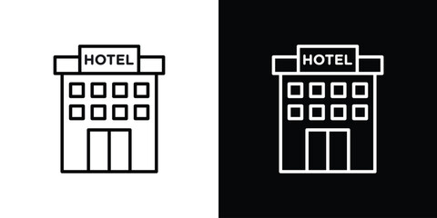 hotel icon. Simple element illustration. outline and flat symbol design