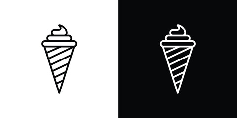 Ice cream cone icon. Simple element illustration. outline and flat symbol design