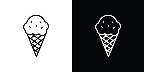 Ice cream icon. Simple element illustration. outline and flat symbol design