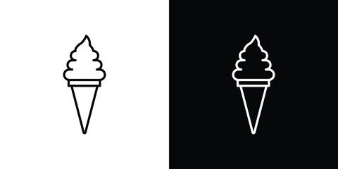 Ice cream icon. Simple element illustration. outline and flat symbol design