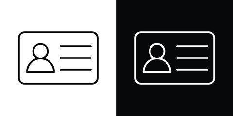 Identity card icon. Simple element illustration. outline and flat symbol design