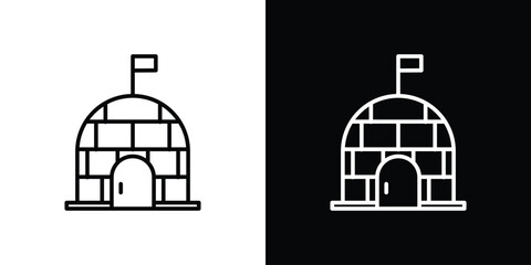 Igloo icon. Simple element illustration. outline and flat symbol design