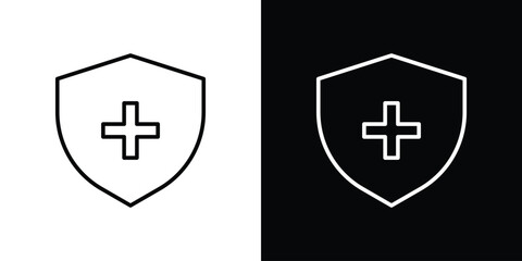 Immune guard icon. Simple element illustration. outline and flat symbol design