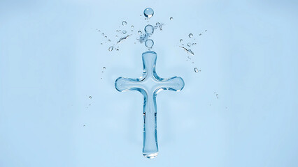 Water cross baptism christianity symbol liquid splash faith religion purity holy spirit religious aqua 100