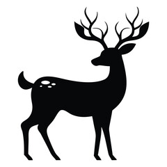 Fototapeta premium Black Deer Silhouette Vector Illustration