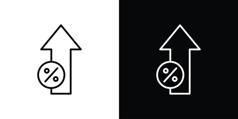 Interest growth icon. Simple element illustration. outline and flat symbol design