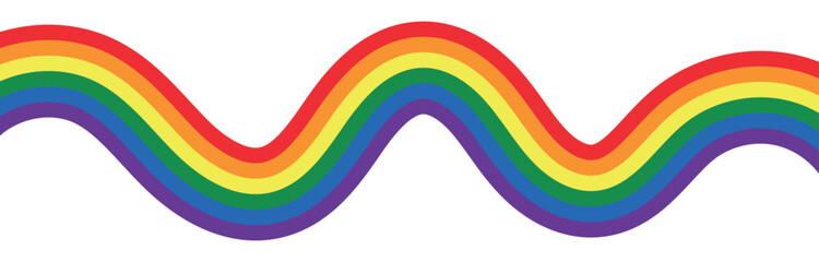 LGBT Pride Month. Pride Rainbow Ribbon for Background or Banner Template. Gay, Lesbian, Bisexual and Transgender Community. Vector Illustration.