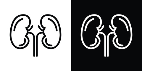 Kidney icon. Simple element illustration. outline and flat symbol design