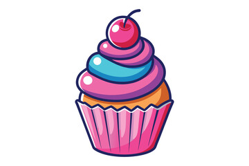  cute cupcake illustration  Vector
