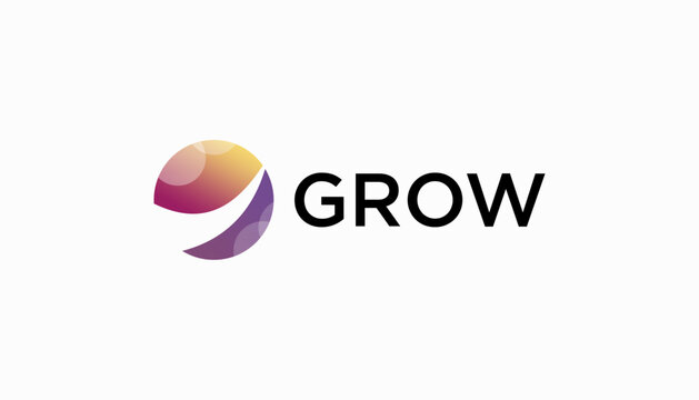 Modern growth logo design wordmark. Abstract arrow shapes logo design finnance  graphic vector illustration. Symbol, icon, creative.