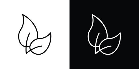 Leafs icon. Simple element illustration. outline and flat symbol design