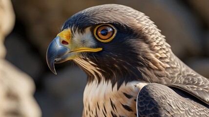 Fototapeta premium Peregrine falcon close-up bird raptor avian wildlife