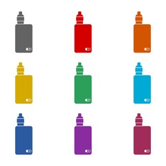 Vape mod device  icon isolated on white background. Set icons colorful