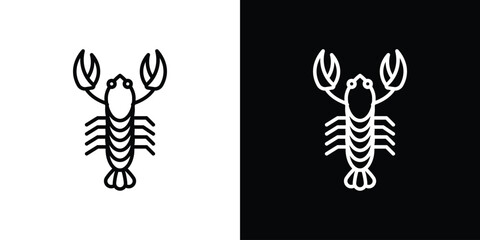 Lobster icon. Simple element illustration. outline and flat symbol design