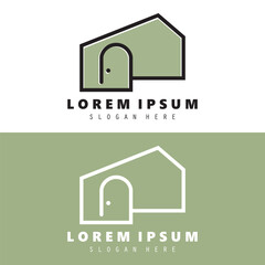 Modern House Minimalist, greenhouse logo design vector illustration