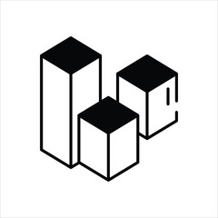 3D Visualization vector icon stock illustration