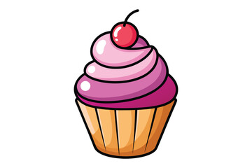  cute cupcake illustration  Vector
