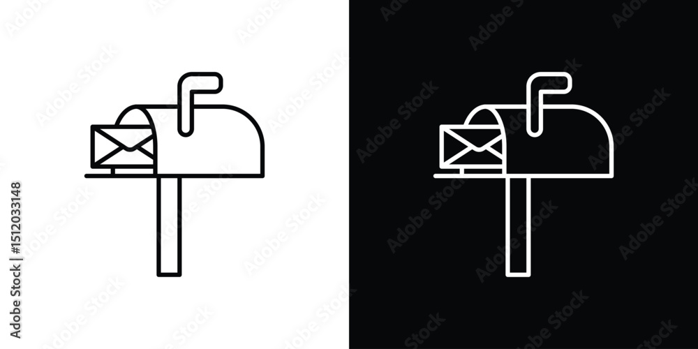 Aufkleber Mailbox icon. Simple element illustration. outline and flat symbol design