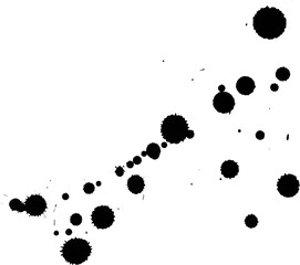set of black ink splashes