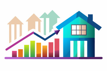A close-up image of a person using a calculator while holding a credit card, symbolizing financial management, rising interest rates, and digital banking. Futuristic graphics including upward arrows, 