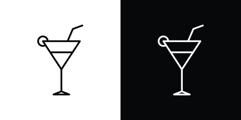 Martini glass icon. Simple element illustration. outline and flat symbol design