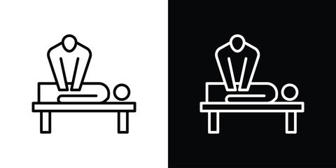 Massage icon. Simple element illustration. outline and flat symbol design